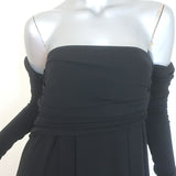 Khaite Nerissa Off the Shoulder Midi Dress Black Draped Jersey Size Small