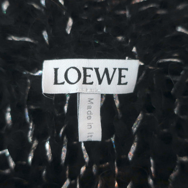 Loewe Anagram Metallic Sweater Black/Silver Mohair-Blend Size Medium