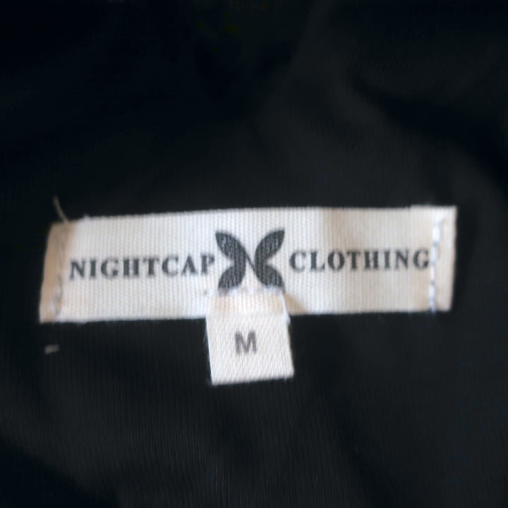 Nightcap Blouson Sleeve Top Black Stretch Lace Size Medium