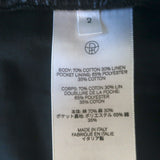 The Row Delton High Rise Straight Leg Jeans Black Cotton-Linen Size 2