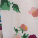 Beulah Sonia Blouson Sleeve Midi Dress Blush Pink Floral Print Silk Size US 4