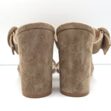 Gianvito Rossi Two-Band Slide Sandals Beige Suede Size 39 Open Toe Heels