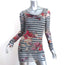 Jean Paul Gaultier Soleil Striped Mesh Mini Dress Gray/Navy Size Small