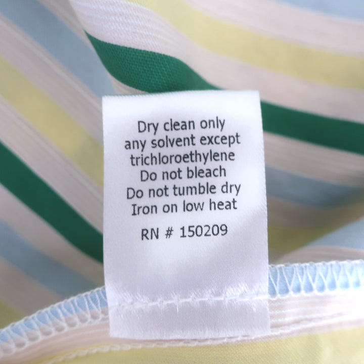 La Ligne Tracy Midi Dress Green/Yellow Striped Voile Size Medium NEW