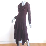 Ulla Johnson Ambrosia Midi Dress Mahogany Wool Pointelle Knit Size Medium NEW