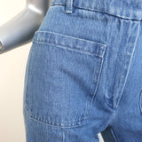 Victoria Beckham High-Rise Patch Pocket Jeans Blue Denim Size 27