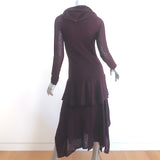 Ulla Johnson Ambrosia Midi Dress Mahogany Wool Pointelle Knit Size Medium NEW