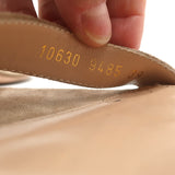 Gianvito Rossi Two-Band Slide Sandals Beige Suede Size 39 Open Toe Heels