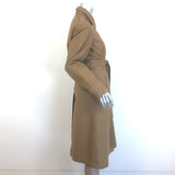Theory Ashling Belted Trench Coat Brown Cotton Size Medium