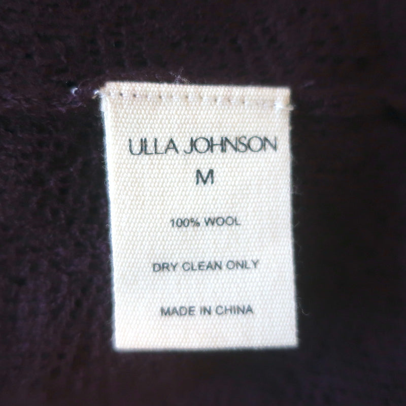 Ulla Johnson Ambrosia Midi Dress Mahogany Wool Pointelle Knit Size Medium NEW