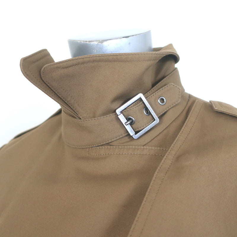 Theory Ashling Belted Trench Coat Brown Cotton Size Medium
