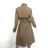 Theory Ashling Belted Trench Coat Brown Cotton Size Medium