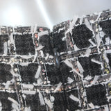 Chanel Windowpane Eyelash Tweed A-Line Midi Skirt Charcoal/Multi Size 36