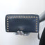 Valentino Rockstud Zip-Around Wallet Dark Navy Leather