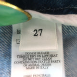 Victoria Beckham High-Rise Patch Pocket Jeans Blue Denim Size 27
