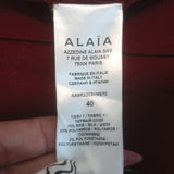 Alaia Pleated Halter Mini Dress Bordeaux Silk-Blend Knit Size 40