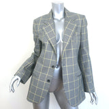 Joseph Grimaud Prince of Wales Blazer Gray Cotton Size 40 One-Button Jacket