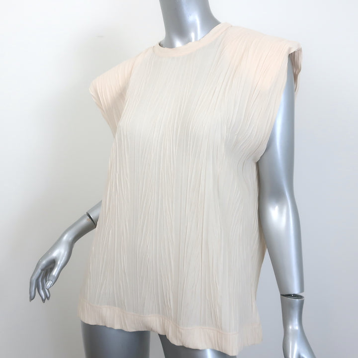 Sabina Musayev Samara Padded Shoulder Top Ivory Size Small NEW