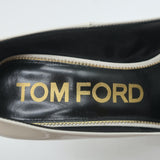 Tom Ford Pumps White Patent Leather Size 39 Pointed Toe Heels NEW