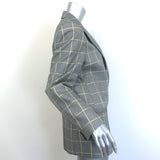 Joseph Grimaud Prince of Wales Blazer Gray Cotton Size 40 One-Button Jacket