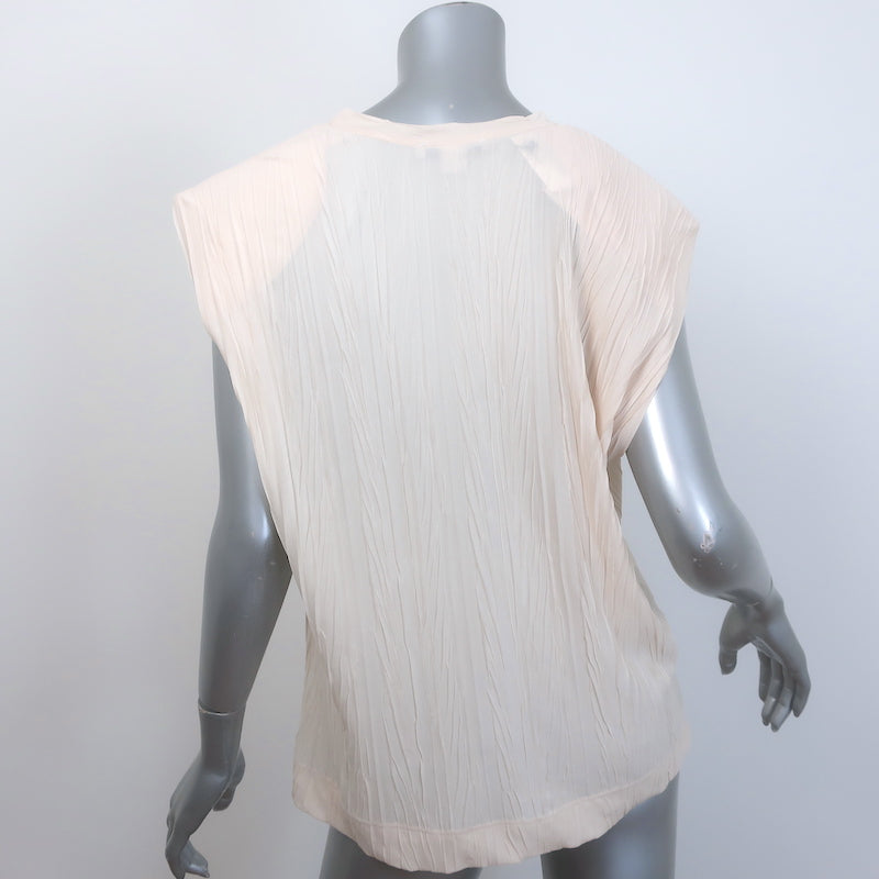 Sabina Musayev Samara Padded Shoulder Top Ivory Size Small NEW