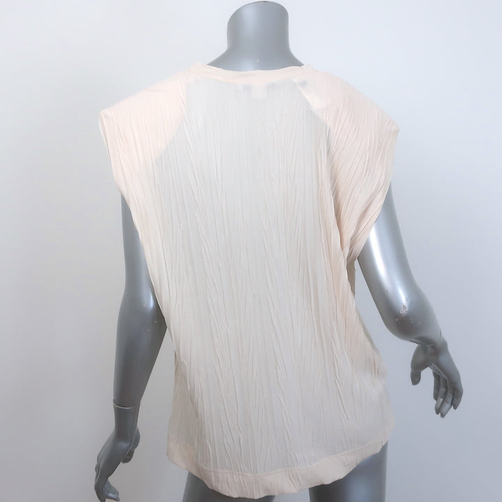 Sabina Musayev Samara Padded Shoulder Top Ivory Size Small NEW