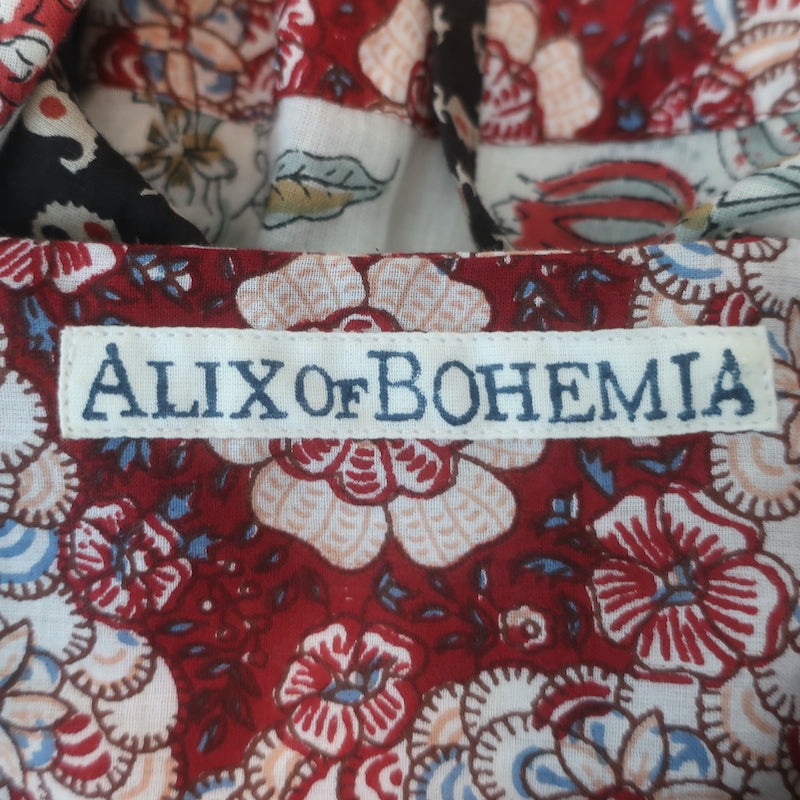 Alix of Bohemia Madeline Patchwork Top White/Multi Printed Cotton Size Medium