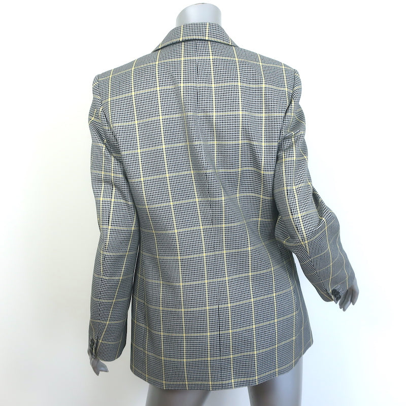 Joseph Grimaud Prince of Wales Blazer Gray Cotton Size 40 One-Button Jacket