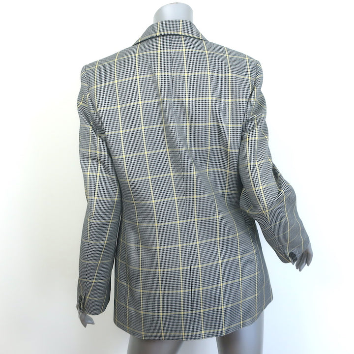 Joseph Grimaud Prince of Wales Blazer Gray Cotton Size 40 One-Button Jacket