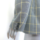 Joseph Grimaud Prince of Wales Blazer Gray Cotton Size 40 One-Button Jacket