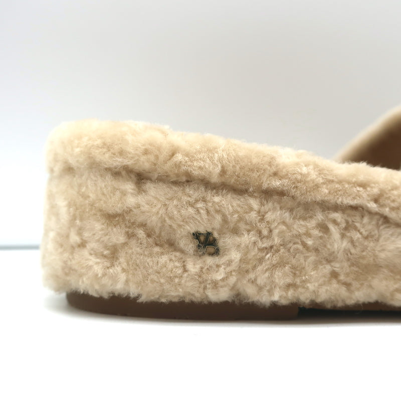 Veronica Beard Desiree Shearling Slides Sand Size 8.5 Wedge Sandals NEW
