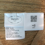 Prada Metallic Cable Knit Open-Back Dress Gold Size 42