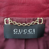 Gucci Tom Ford Multi-Pocket Leather Bomber Jacket Red Size 40