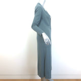 Amina Rubinacci Sequin-Embellished Long Cardigan Gray Blue Size Small