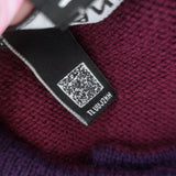 Chanel 23B Two-Tone Cashmere Cropped Cardigan Bordeaux & Purple Size 36