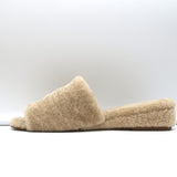Veronica Beard Desiree Shearling Slides Sand Size 8.5 Wedge Sandals NEW