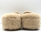 Veronica Beard Desiree Shearling Slides Sand Size 8.5 Wedge Sandals NEW