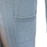 Amina Rubinacci Sequin-Embellished Long Cardigan Gray Blue Size Small