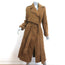 Heidi Merrick Double Lapel Trench Coat Brown Canvas Size Small Belted Jacket