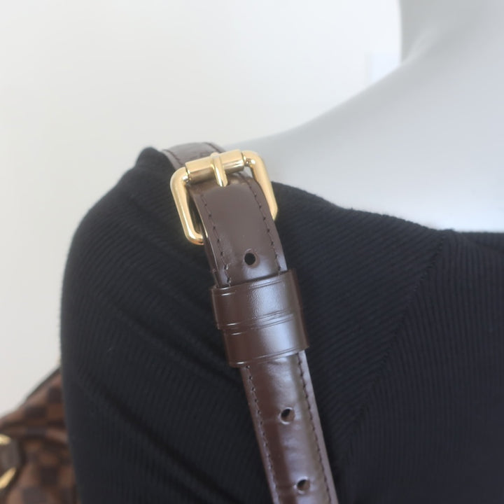 Louis Vuitton Evora MM Shoulder Bag Brown Damier Canvas with Pochette Cles