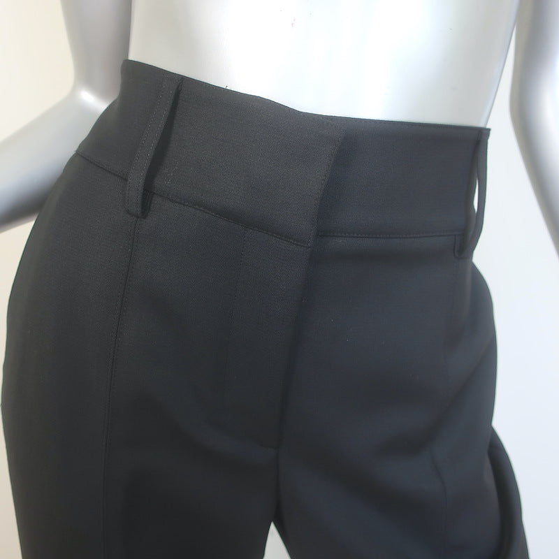 Gabriela Hearst Rhein Flared Pants Black Stretch Wool Size 42