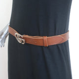 Gucci GG Marmont brown leather belt, size 90 (US 36), authentic pre-owned, gently worn