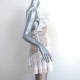 For Love & Lemons Mini Dress Tati White Ruffled Lace Size Medium