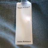 Amina Rubinacci Sequin-Embellished Long Cardigan Gray Blue Size Small