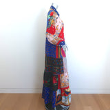 Rianna + Nina One of a Kind Tiered Maxi Shirtdress Multi Printed Silk One Size