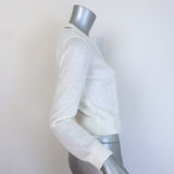 Brunello Cucinelli Sequined Knit Cardigan White Linen-Silk Size Small