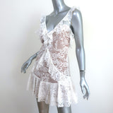 For Love & Lemons Mini Dress Tati White Ruffled Lace Size Medium