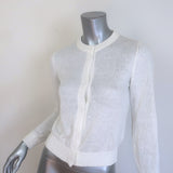 Brunello Cucinelli Sequined Knit Cardigan White Linen-Silk Size Small