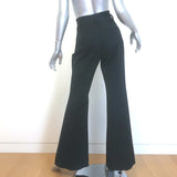 Gabriela Hearst Rhein Flared Pants Black Stretch Wool Size 42
