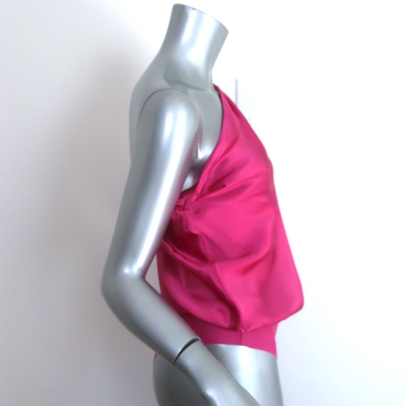 CAMI NYC Darby One-Shoulder Bodysuit Magenta Satin Size Medium NEW
